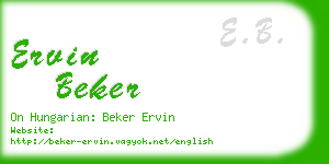 ervin beker business card